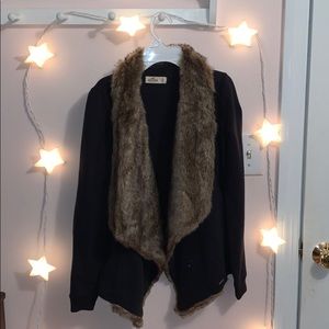FAUX FUR CARDIGAN